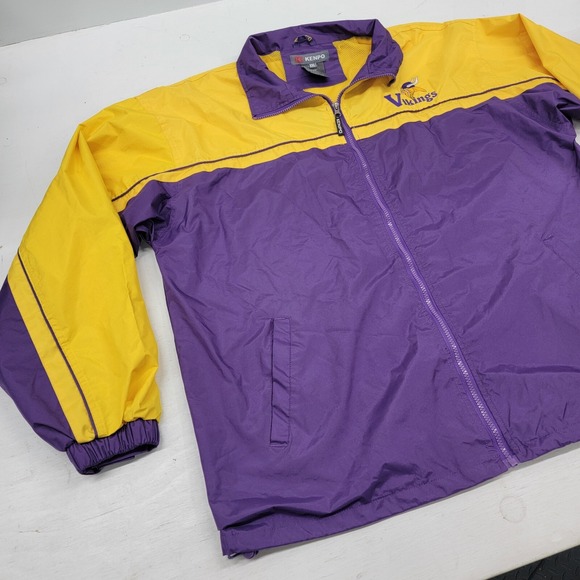 Vintage Kenpo Minnesota Vikings NFL Men's Purple Full-Zip Windbreaker Jacket 2XL - Picture 2 of 16